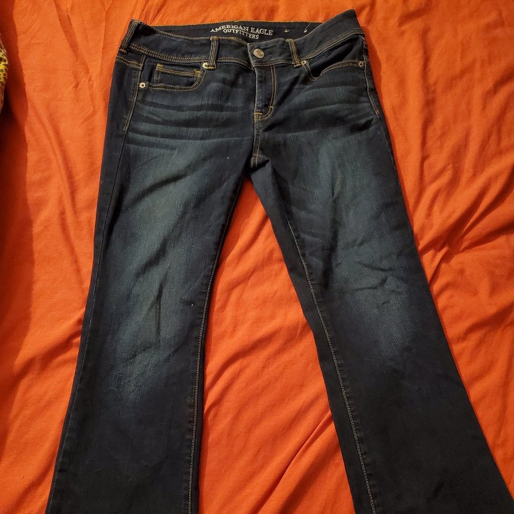 AE Kick Boot Dark Wash Jeans 10S